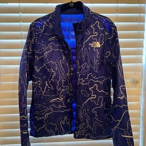 The North Face Blue Ski Jacket with Stand-Up Collar